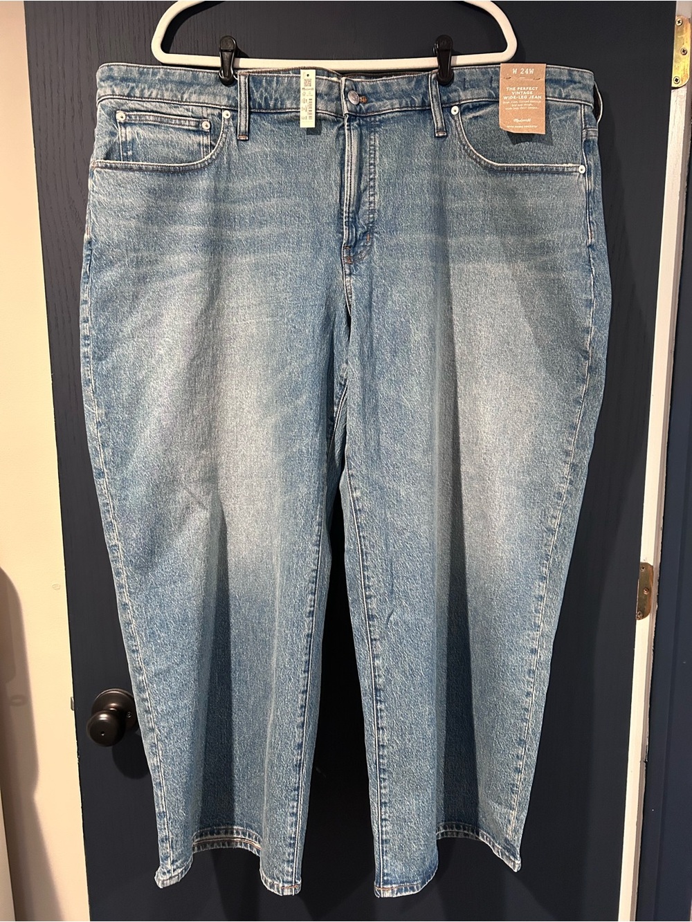 Madewell The Perfect Vintage Wide-Leg Jeans in Light Blue Denim